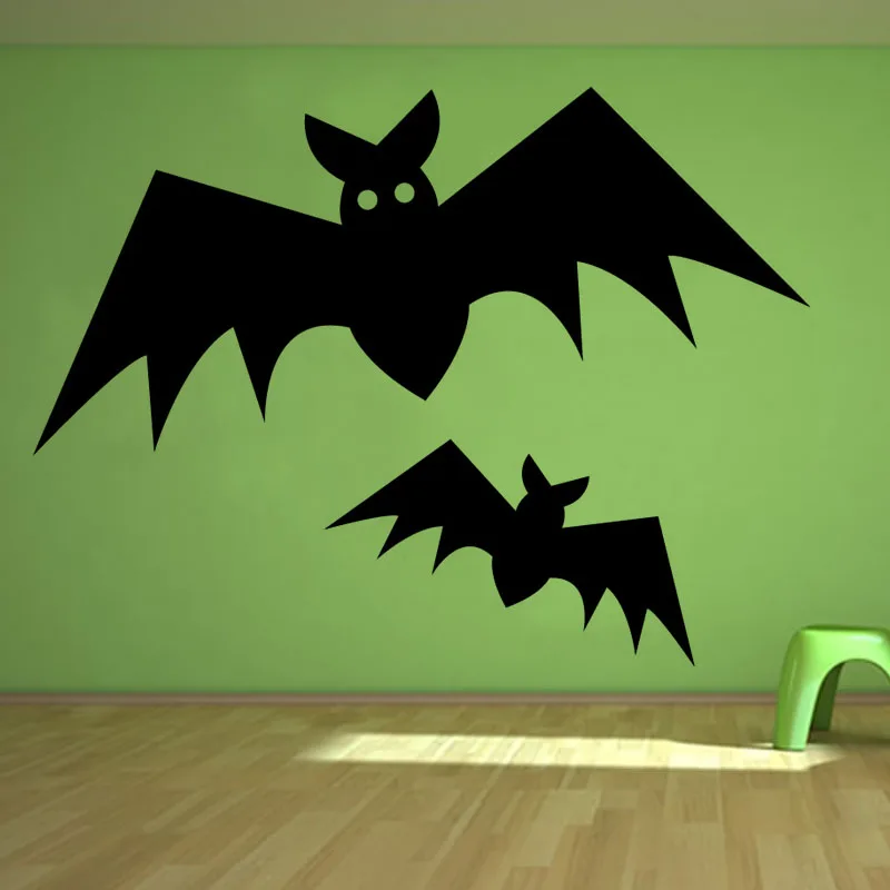 halloween wall decor two bats wall sticker living room removable diy home decorative vinyl wall decals - Halloween Wall Decorations halloween wall decor two bats wall sticker living room removable diy home decorative vinyl wall decals - Halloween Wall Decorations