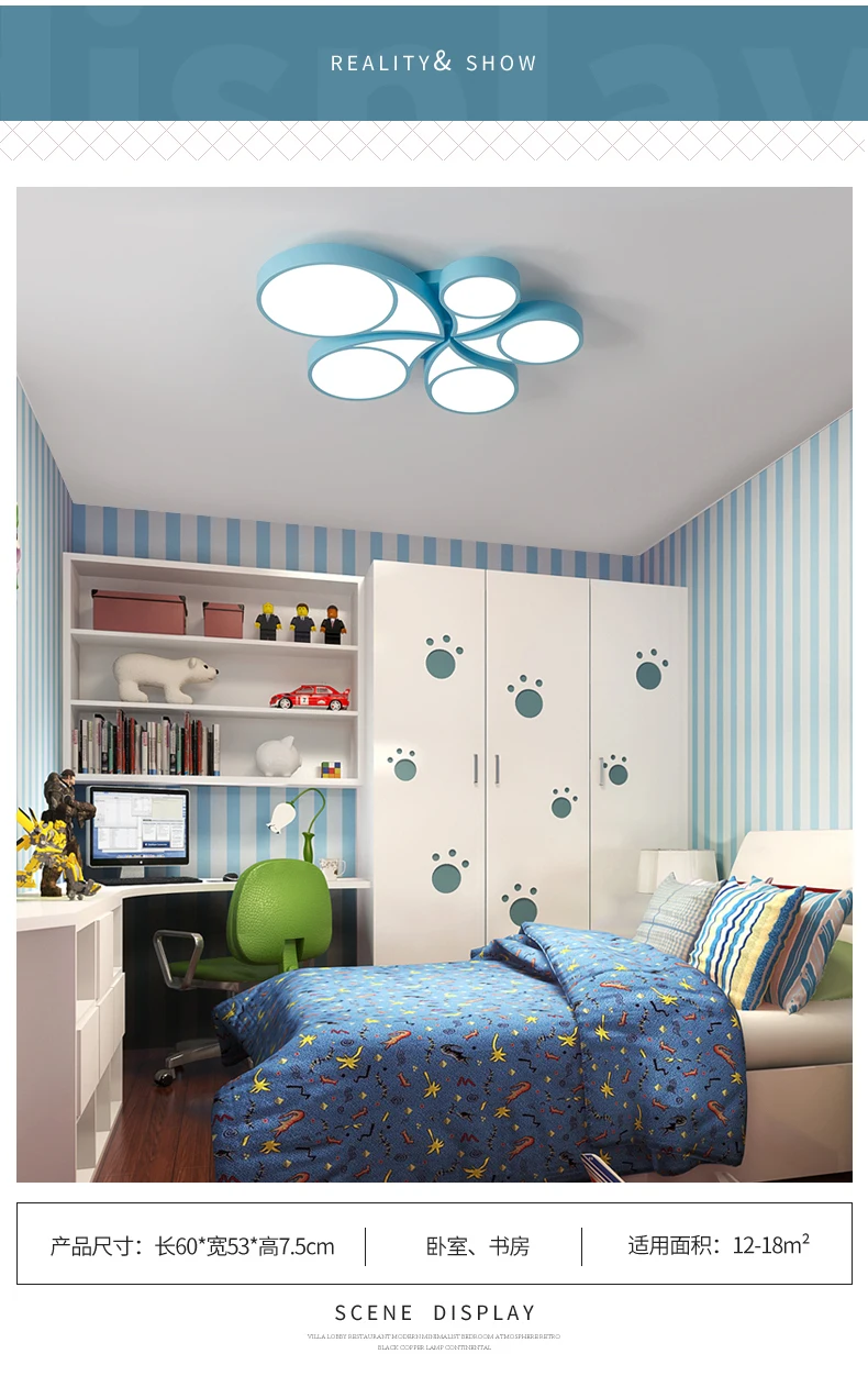 Детская комната розовый белый синий свет светодиодный потолочный светильник современный светодиодный спальня установленный lumin теплая