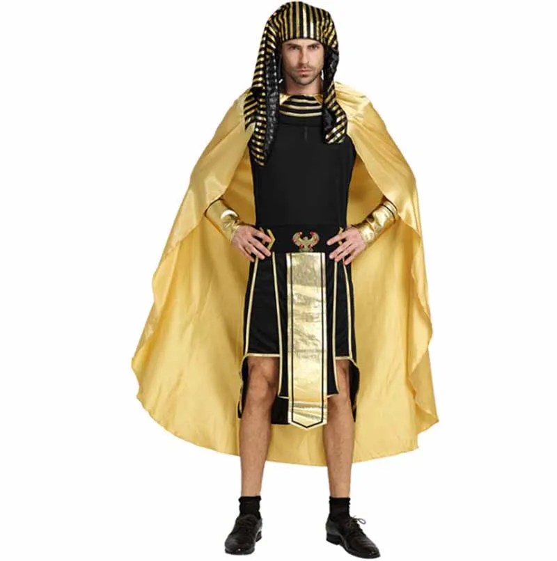 

2019 New Fantasia Male Adult Egyptian Costume Carnival Halloween Cosplay Egyptian Pharaoh King Costume Men Fancy Dress Costume