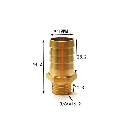 

19mm Hose Barb x 3/8" Inch Male BSP Thread Brass Barbed Pipe Fitting Coupler Connector Adapter For Fuel Gas Water