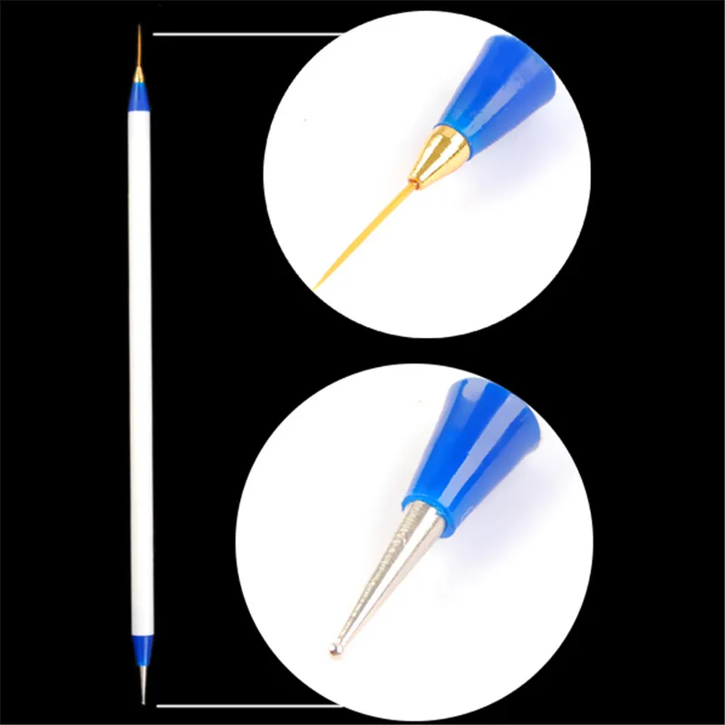 Двухсторонняя ручка для дизайна ногтей и подводная щетка ручка пластиковый для чертежей картина из стразов Picker инструменты для дизайна ногтей