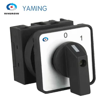 

Yaming electric Rotary changeover cam switch 2 position 1 phase 690V 20A selector 0-1 switch control circuit YMW42-20/1