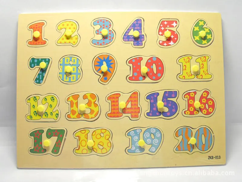 

Free shipping Wooden number puzzles toy wood 1-20 number digital jigsaw puzzle Kids cognitive children's educational puzzle toy