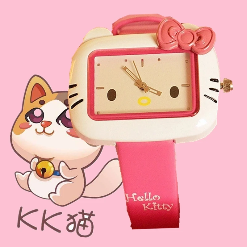 Корейское издание милые KT cat модные женские часы hello kitty мультфильм детские часы желе цвет девушка часы