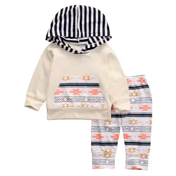 

Floral Baby Girls Clothes Set Long Sleeve Tops Casual T-shirt Pants Outfits Long Sleeve 2PCS Hooded Baby Girl Clothes Set