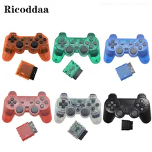 Прозрачный Беспроводной геймпад для sony PS2 контроллер вибрации Shock Joypad Беспроводной пульта для консоли Playstation 2 Джойстик