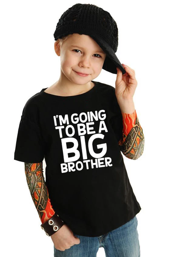 Летняя модная футболка с надписью I Going To Be A Big Brother Kid Boy Детские забавные рубашки