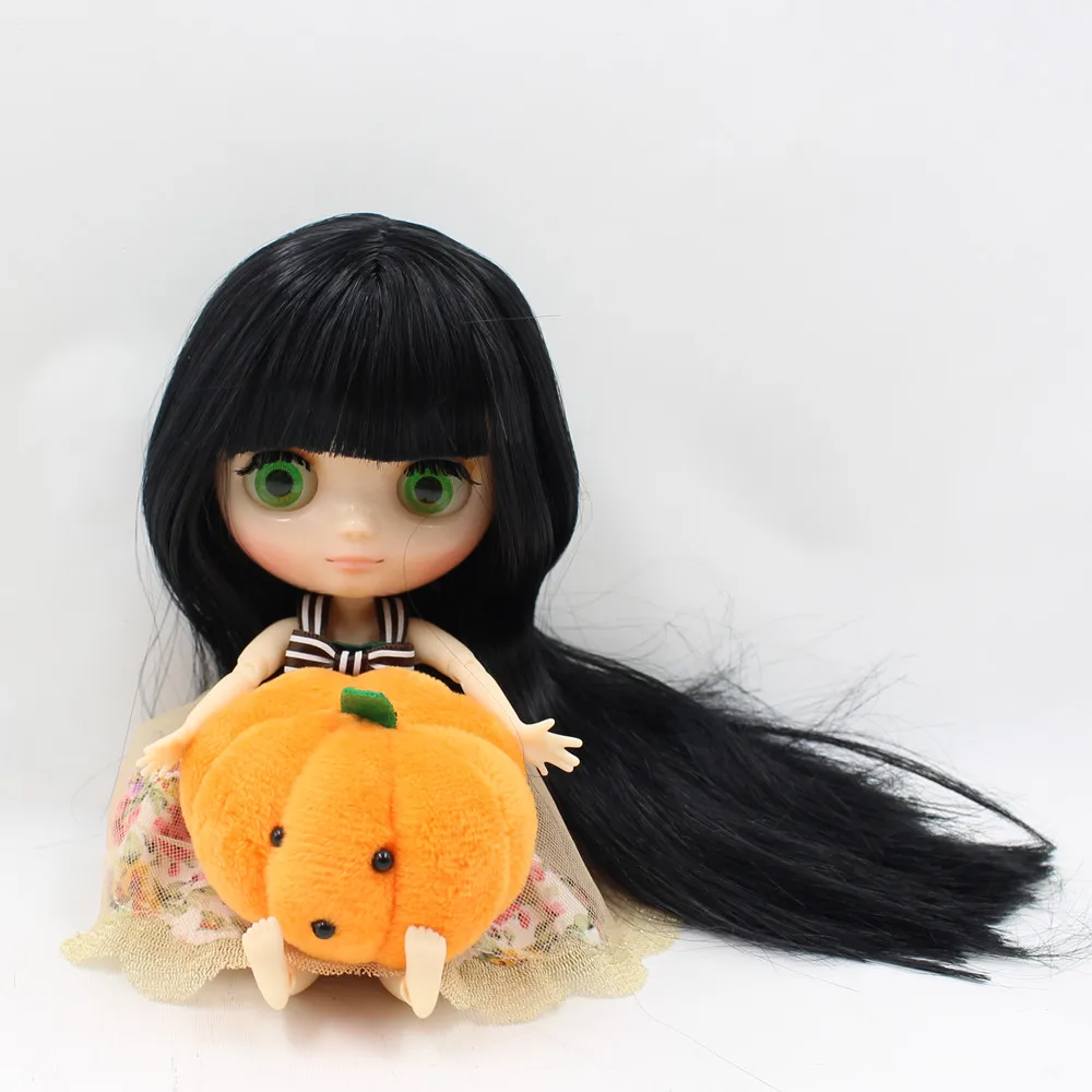ICY Middie blyth Кукла шарнирная кукла 210BL9601 черные прямые волосы с челкой 1/8 кукла(20 см) голая кукла