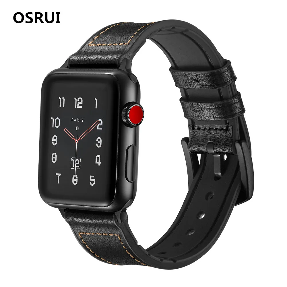 

Leather strap For Apple watch band correa 44mm 40mm 42mm 38mm silicone iwatch series 4/3/2/1 wrist camouflage bracelet belt