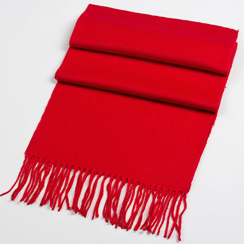 TANGNEST/ модные теплые для мужчин шарф 170*30 см одноцветное цвет необходимо шарфы для женщин Зимняя мода повседневное удобный PWM113 - Цвет: Красный