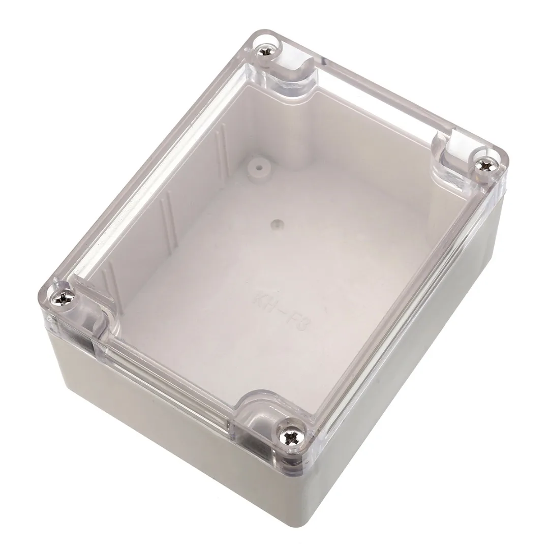 1pc Waterproof Clear Cover Plastic Box Electronic Project PCB Instrument Case 115mmx90mmx55mm with 4pcs Screws and Sealed Wire