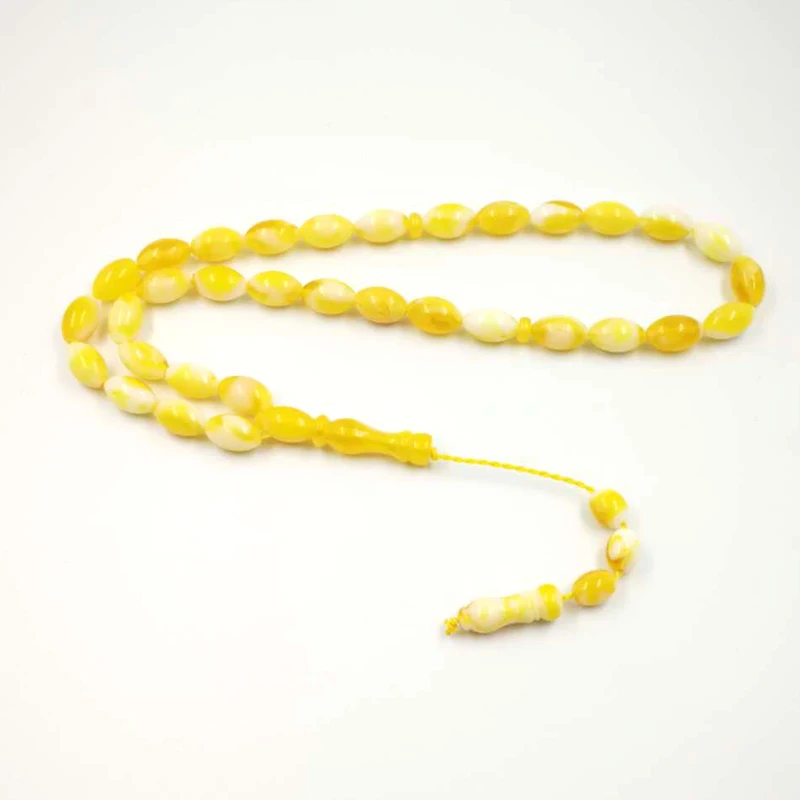 

Ambers Resin Tasbih Luxurious Rosary 33 Beads Yellow Men Accessories Tasbih Mastkhan prayer beads Islam Man's Muslims Misbaha
