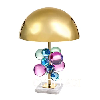 

Simple post-modern marble crystal ball plating hardware luxury living room room desk energy-saving table lamp