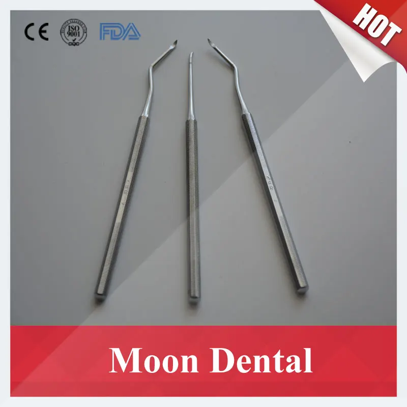

3 PCS/set Dental Surgical Tools Stainless Steel Straight Right Curved Left Curved Octagon Handle Teeth Root Apical Elevators