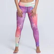 Женские Гибкие разноцветные обтягивающие штаны с принтом для тренировок в спортзале для йоги бега занятий спортом леггинсы для фитнеса дропшиппинг