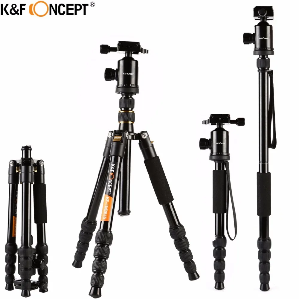 K&F CONCEPT TM2515 Portable Camera Tripod Monopod Lightweight with Ball Head+Quick Release Plate Aluminum For Camera/DV PK ZOMEI