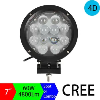 

2pcs 60W LED Work Light 4 Inch Round LED Car Fog Light for Off Road 4WD Truch Tractor Marine Boat Use, 60W LED Driving Light