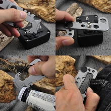 2018 New EDC Gear Multi Tool Pocket Outdoor Camping Survival Kit Wrench Opener Portable Tool Screwdriver Keychain Key Hanging multifunctional outdoor edc tool titanium keychain damascus key hanging waist screwdriver letter opener