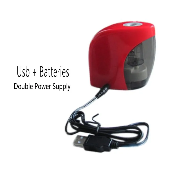 

Electric Pencil Sharpener Usb + Batteries Double Power Supply Automatic Pencil Sharpener