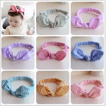 

1PCS Cute Girl Kids Bow Hairband Baby Toddler Rabbit Headband Headwear Hair Band Accessories Turban Knot Stripe Dot 11 Colors