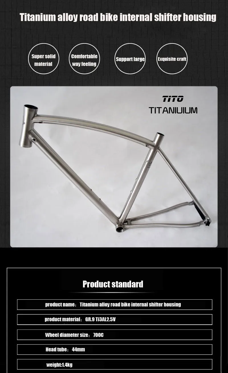 Best Free shipping !!! TiTo titanium new road bike frame 700C titanium road bicycle bent top tube internal shifter housing 1 Best Free shipping !!! TiTo titanium new road bike frame 700C titanium road bicycle bent top tube internal shifter housing 1