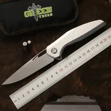 Зеленый шип F111 3D Складной нож D2 лезвие авиационный алюминиевый сплав Ручка Кемпинг Открытый практичный Фруктовый Нож EDC инструмент