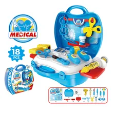 18 шт./компл. Детский Набор доктора игровой домик игрушки Моделирование медицинской помощи игрушки, для чемодана для детей