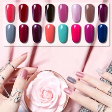 Ukiyo 15 мл великолепный Чистый Цвет гель лак для ногтей Полупостоянный Замачивание от верхней части пальто База гель ла гель для ногтей длительный срок