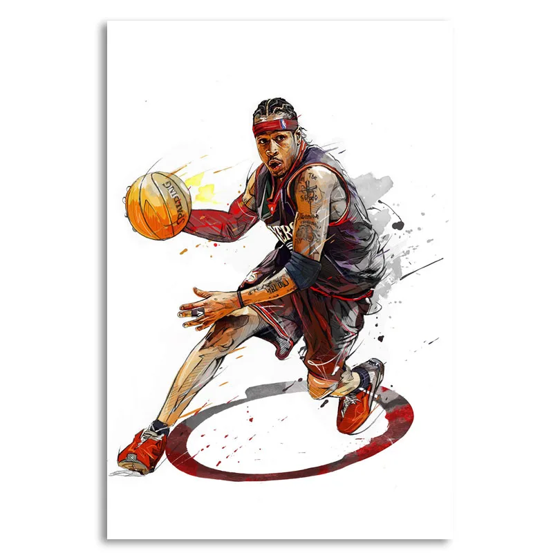 Q2011 Posters and Prints Allen Iverson Basketball 12X18 24X36 inch Art Poster Canvas Painting Home Decor | Дом и сад