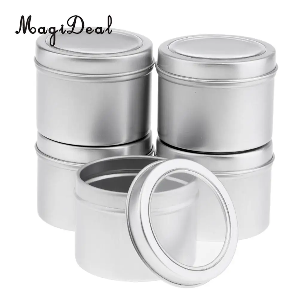 2018 New Kesoto 5x 60ml Round Aluminum Cream Empty Lip Balm Candles Containers Jars Tin Lid high quanlity