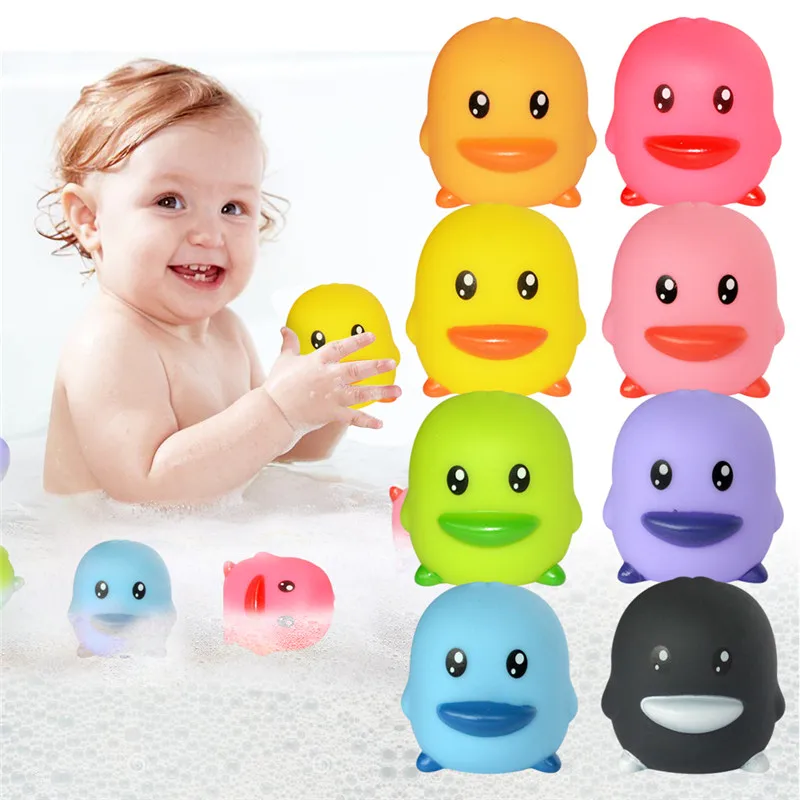 8 шт./компл. Kawaii резиновая утка детские Игрушки для ванны красочная мягкая