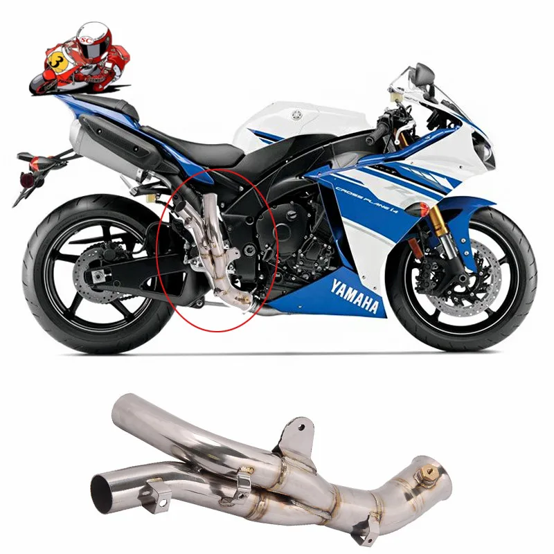 

Slip on Motorcycle Exhaust Stainless Steel Front Middle Link Pipe For Yamaha R1 2009 2010 2011 2012 2013 2014 Years