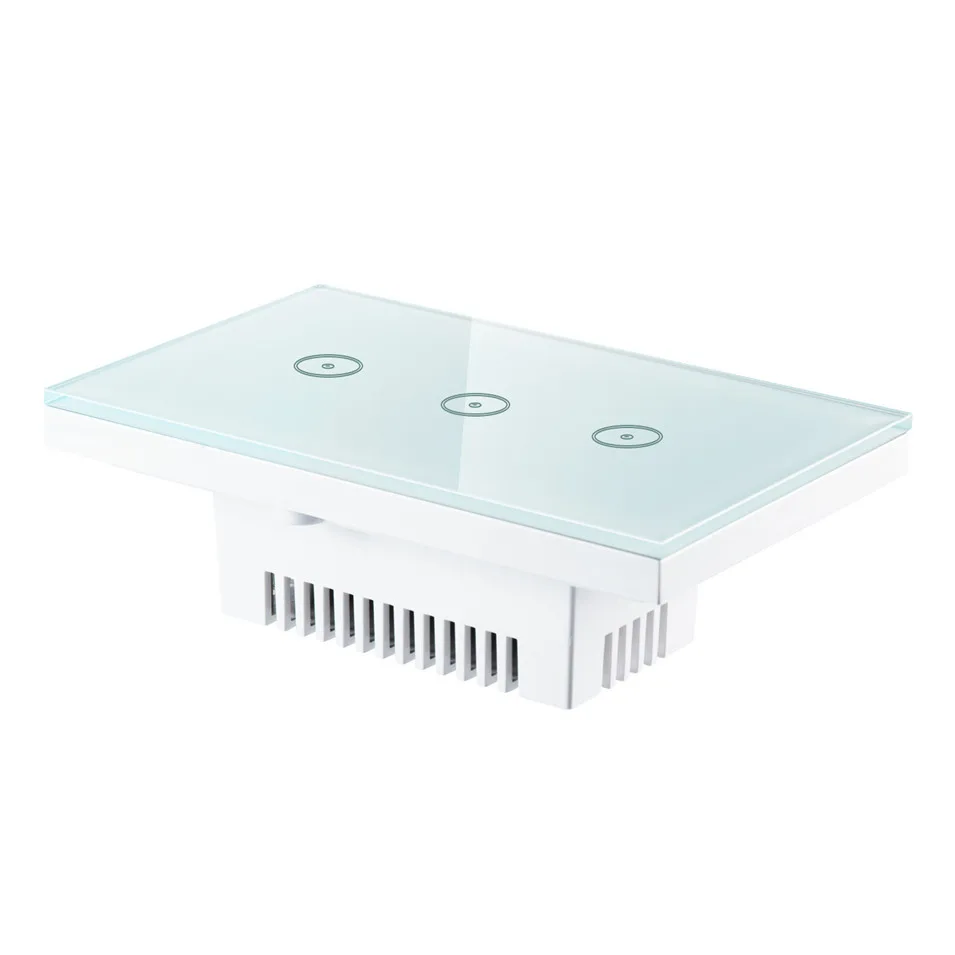 US Standard 10AGang Smart WIFI Switch 3 Gang 1 way Touch Panel,Wireless Remote Wifi Light Switch,Works With Alexa Google Home -2