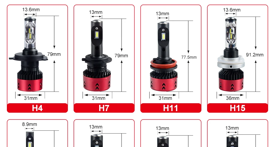 H7 Led H15 H4 LED Car Headlight Bulbs Led H11 H1 H3 9005 9006 9012 10000LM Auto 12V 6500K Car Fog Lamp Head Lights Car Offroad