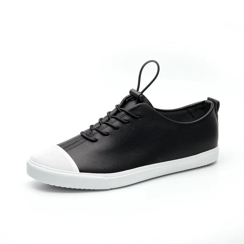 

2019 Newest Spring Leather Men Casual Shoes Breathable Lace Up Men's Flat Shoes Mens Loafers Fashion Soft White Sneakers Shoes