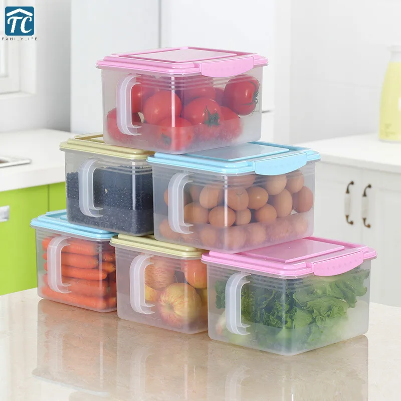 

Multifunctional Plastic Storage Box Sealed Grain Food Vegetable Kitchen Refrigerator Organization Case Collection Container