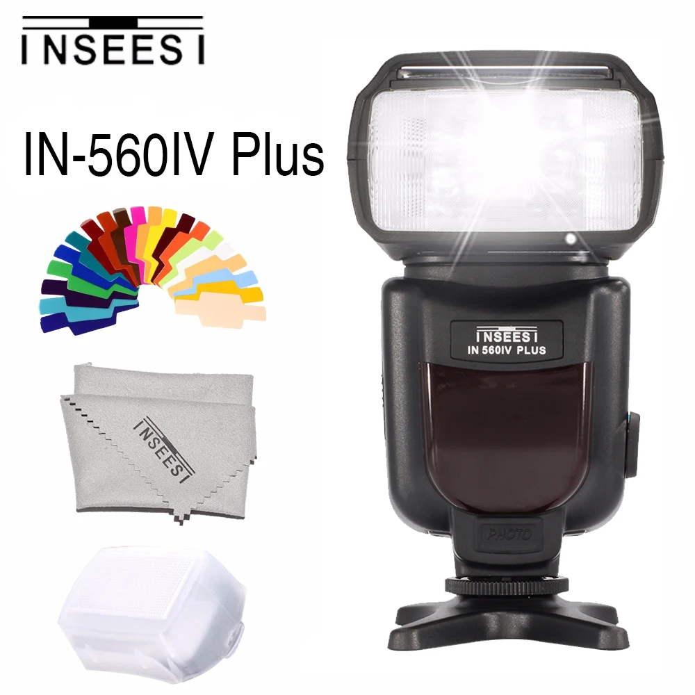 INSEESI IN560IV Plus Flash Speedlite integrado transceptor para Canon Nikon Panasonic Pentax DSLR Cámara Flash de la cámara