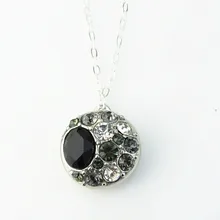 Горячая распродажа 18 мм черный кристалл оснастки кнопку очарование для оснастки кнопки кулон ювелирные изделия 5 шт./лот