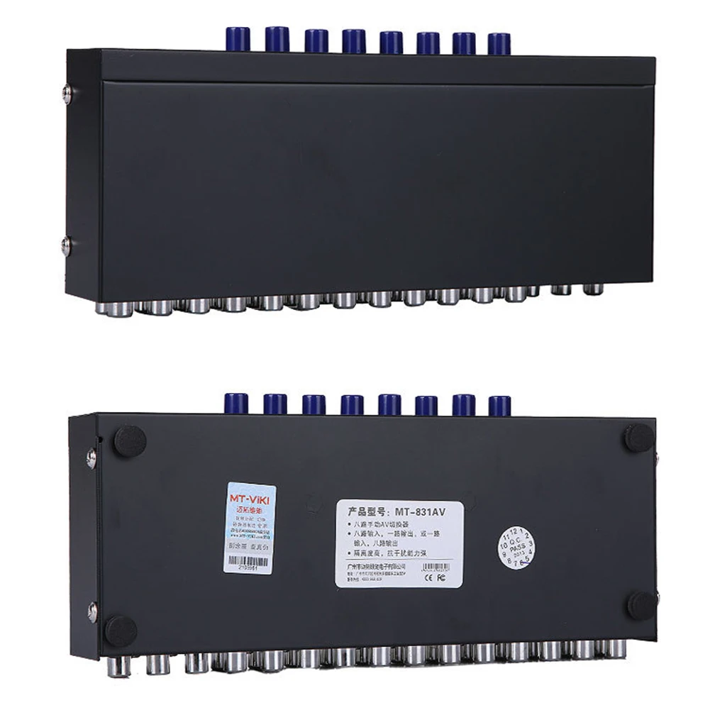 

8 In 1 Professional Stable AV Switch Box Composite Selector Amplifier Switcher Metal Easy Apply Video Audio Accessory Splitter