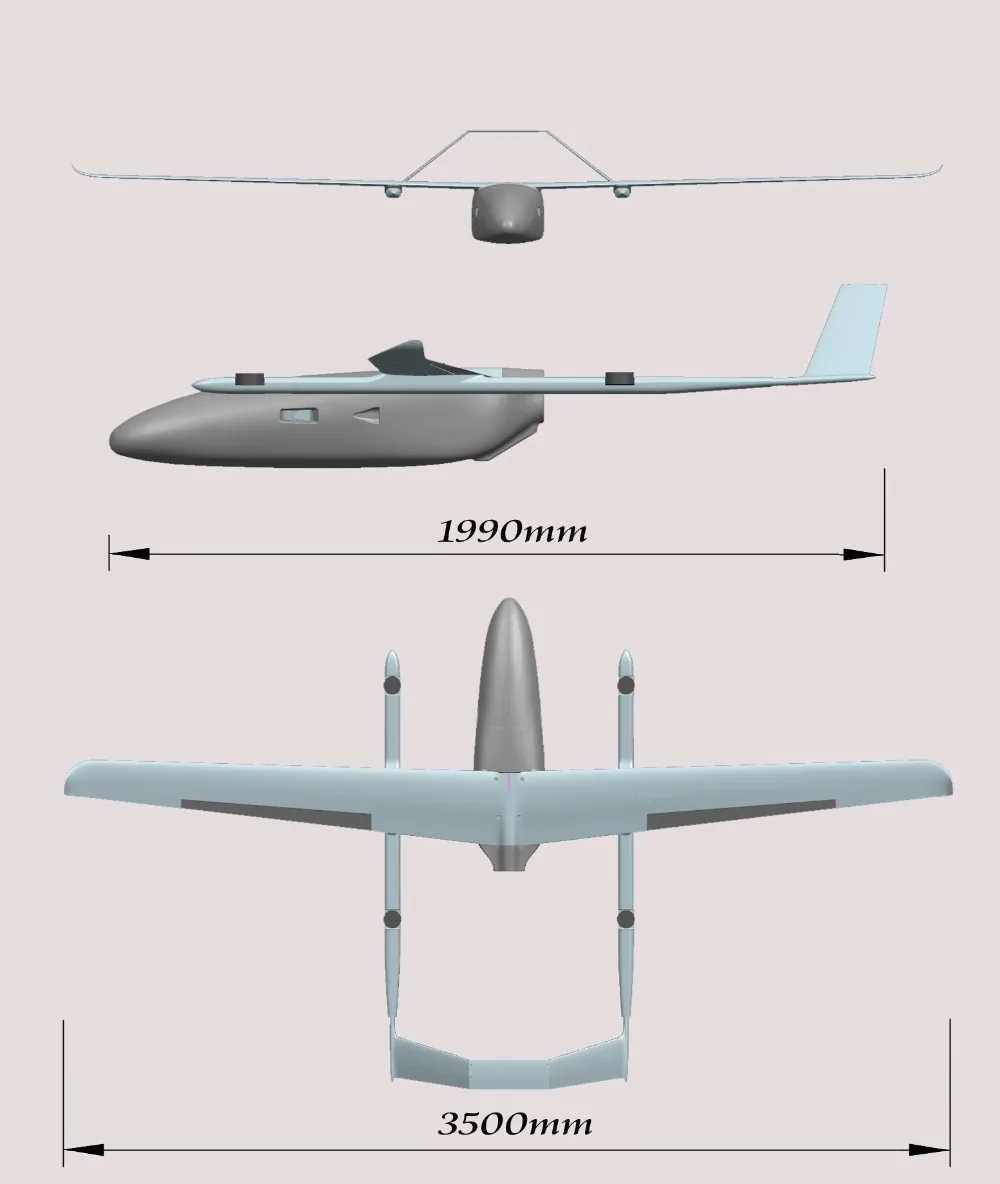 Eagle Plus-VTOL водородная жидкость/комплект питания батареи без электрики сотовые сердечники сэндвич и углеродного волокна БПЛА модель