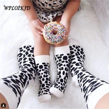 [WPLOIKJD] леопардовые Семейные забавные женские носки нескользящие милые длинные носки для девочек Mujer Harajuku, хлопковые крутые парные носки