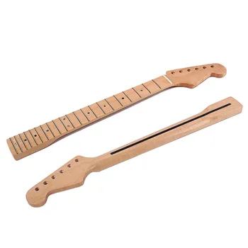 

21 Fret Tiger Flame Maple Guitar Neck Replacement Maple for Telecaster Electric Guitar with Dots Natural Glossy X#2
