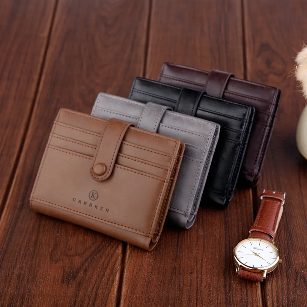 

men's wallet of leather Wallets Coin Purse Clutch Hasp Retro Short Wallet package multi-card holder heren portomonee#PY25