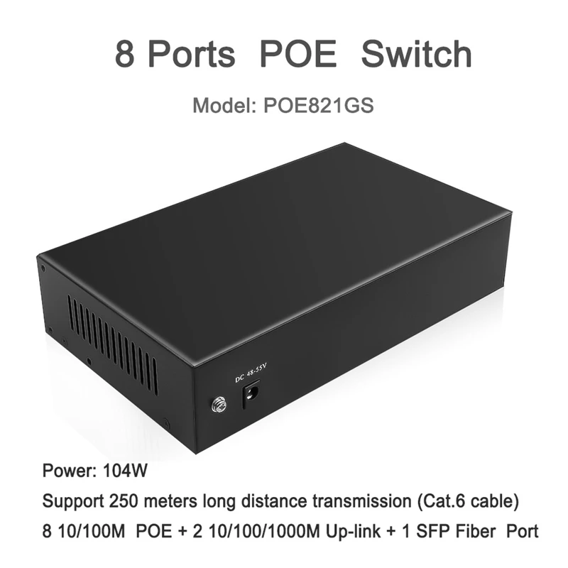 8 Порты сетевой коммутатор Ethernet концентратор 10/100 Мбит/с наполовину/Duplex