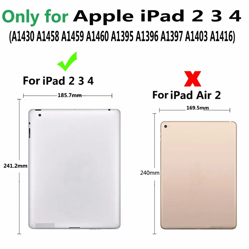Чехол для Apple iPad 2 3 4 iPad2 iPad3 iPad4 9 7 с защитной пленкой и стилусом|Чехлы планшетов