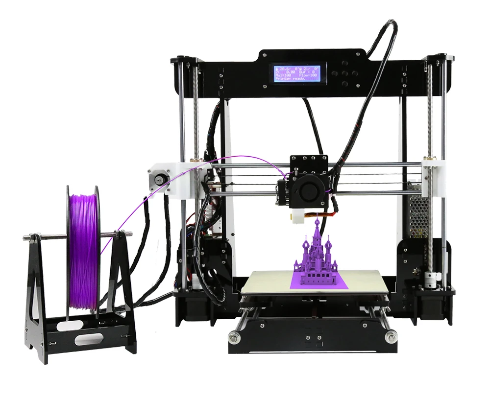 Дешевые Anet A6 A8 3d принтер легко собрать Высокая точность Reprap Prusa i3 3d принтер комплект DIY с PLA 10 м нити 3D Drucker