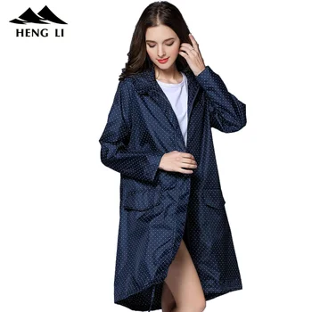 

Fashion sleeved adult single Ms raincoat Japanese-style Portable Thin and light Breathable waterproof Outdoor hiking Long poncho