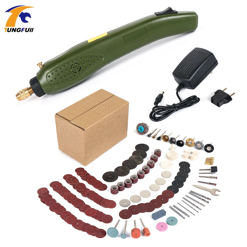 Koop Power Type Mini Elektrische Boor Grinder Met 275 stks Dril Bits Accessoires Set Dremel Tool Graveren Pen US EU Carving machine