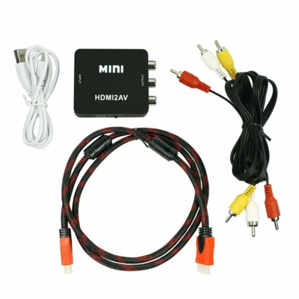 Мини HDMI композитный видеосигнал RCA AV видео конвертер адаптер 1080 p с Поддержка кабелей NTSC PAL