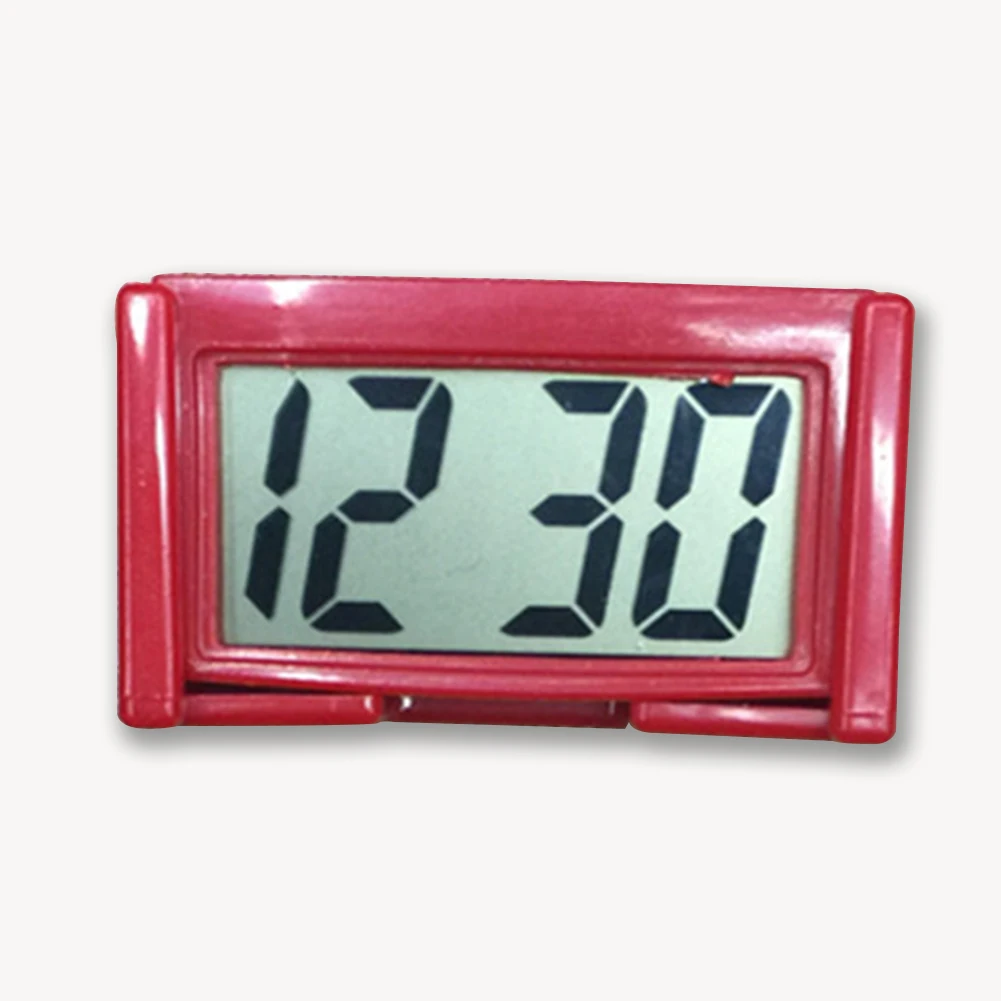 

Interior Car Auto Dashboard Desk Digital Clock LCD Screen Self-Adhesive Bracket Plastic Car Clock High Quality